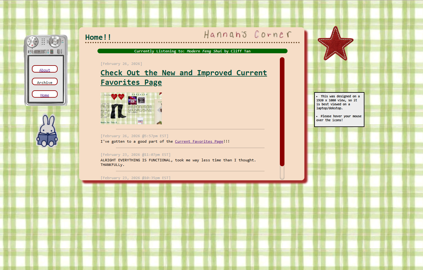 Photo from Feb 2026 of Old Homepage